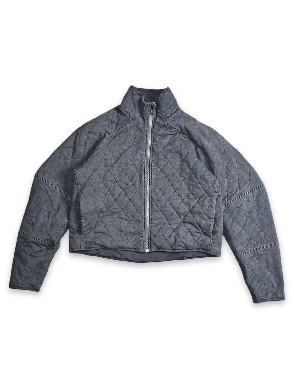 Lululemon Women's Quilted Calm Jacket Full Zip Cropped Size 6 Black Cotton Blend
